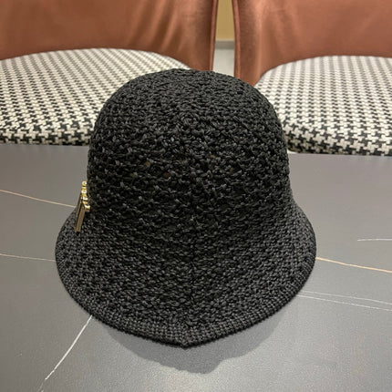 DIOR 26S CROCHET STRAW BUCKET HAT STYLE 218