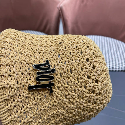 DIOR 26S CROCHET STRAW BUCKET HAT STYLE 217