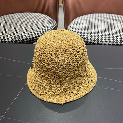 DIOR 26S CROCHET STRAW BUCKET HAT STYLE 217