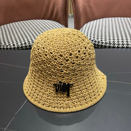 DIOR 26S CROCHET STRAW BUCKET HAT STYLE 217