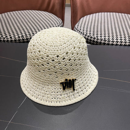 DIOR 26S CROCHET STRAW BUCKET HAT STYLE 216