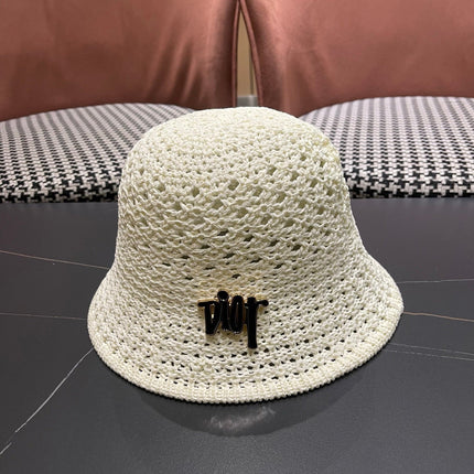 DIOR 26S CROCHET STRAW BUCKET HAT STYLE 216