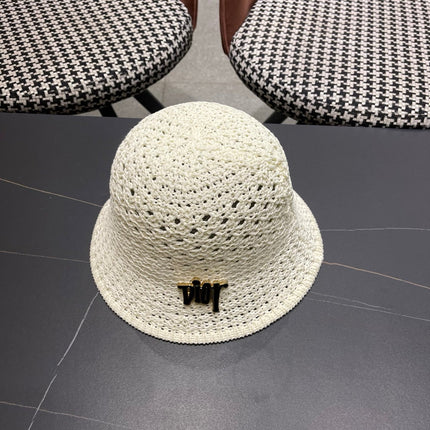 DIOR 26S CROCHET STRAW BUCKET HAT STYLE 216