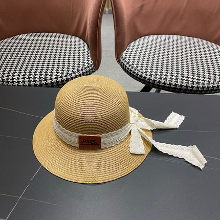 DIOR 26S STRAW SUN HAT WITH LACE RIBBON TRIM STYLE 138