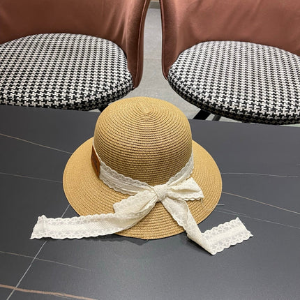 DIOR 26S STRAW SUN HAT WITH LACE RIBBON TRIM STYLE 138