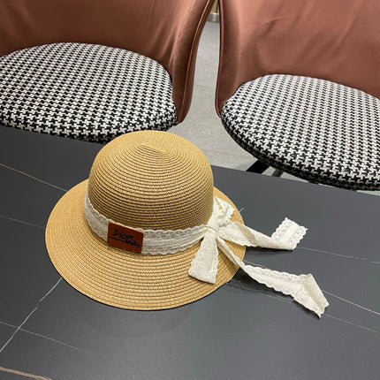 DIOR 26S STRAW SUN HAT WITH LACE RIBBON TRIM STYLE 138