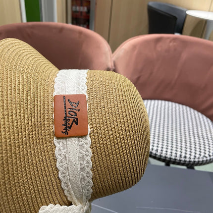 DIOR 26S STRAW SUN HAT WITH LACE RIBBON TRIM STYLE 138