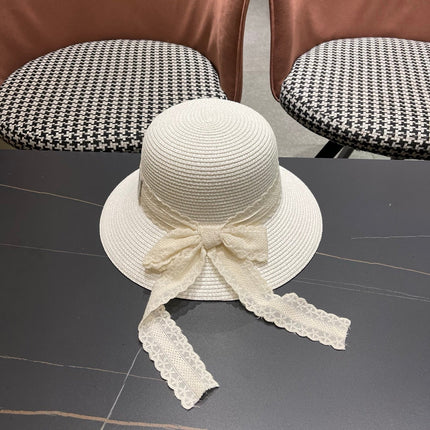 DIOR 26S STRAW SUN HAT WITH LACE RIBBON TRIM STYLE 137