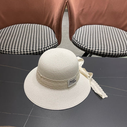 DIOR 26S STRAW SUN HAT WITH LACE RIBBON TRIM STYLE 137