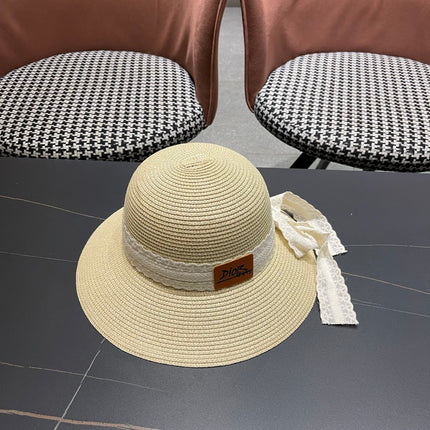 DIOR 26S STRAW SUN HAT WITH LACE RIBBON TRIM STYLE 135