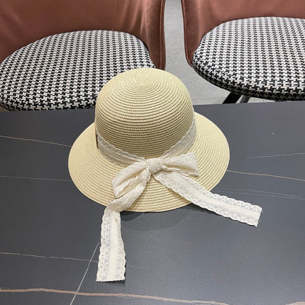 DIOR 26S STRAW SUN HAT WITH LACE RIBBON TRIM STYLE 135