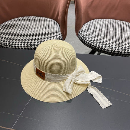 DIOR 26S STRAW SUN HAT WITH LACE RIBBON TRIM STYLE 135