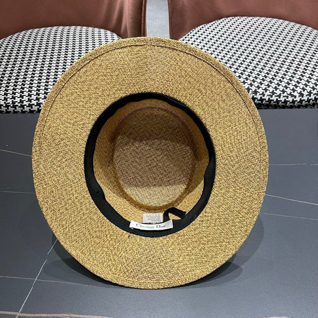 DIOR 26S LOGO STRAW BOATER HAT STYLE 21