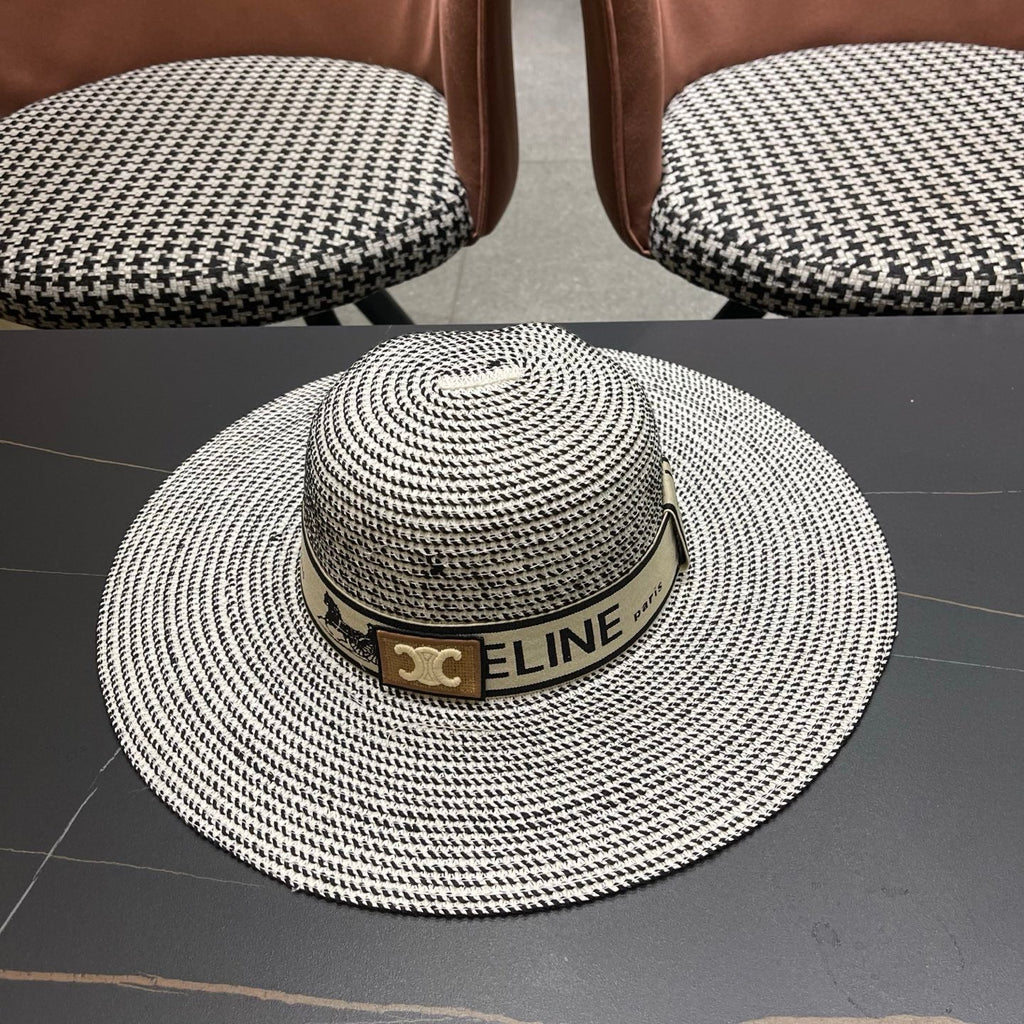 CELINE 26S WIDE BRIM STRAW SUN HAT STYLE 228