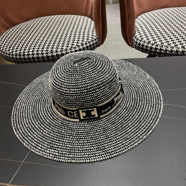 CELINE 26S WIDE BRIM STRAW SUN HAT STYLE 226