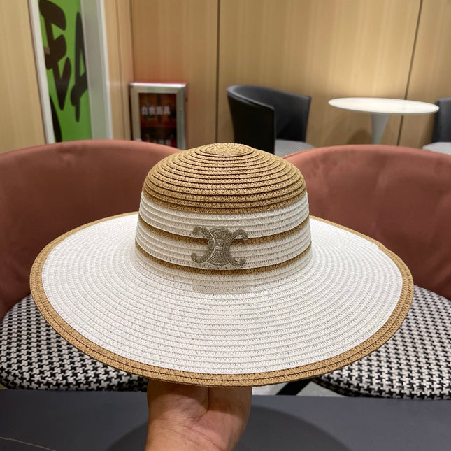 CELINE 26S WIDE BRIM STRAW SUN HAT 198