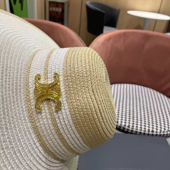CELINE 26S WIDE BRIM STRAW SUN HAT 197