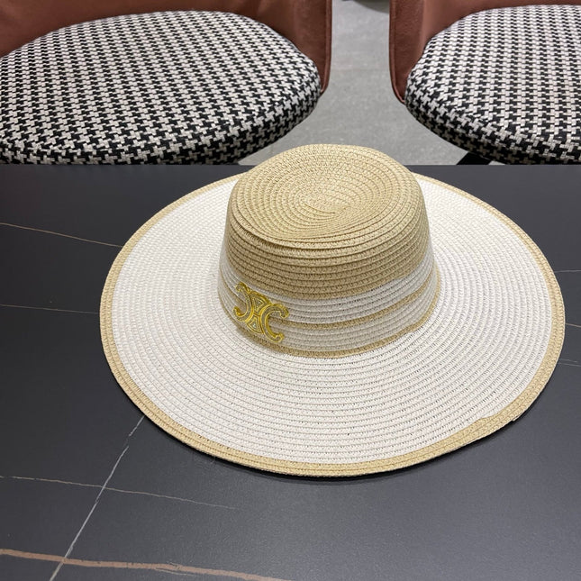 CELINE 26S WIDE BRIM STRAW SUN HAT 197