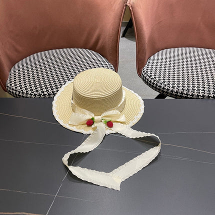 DIOR 26S LACE TRIM STRAW SUN HAT STYLE 198