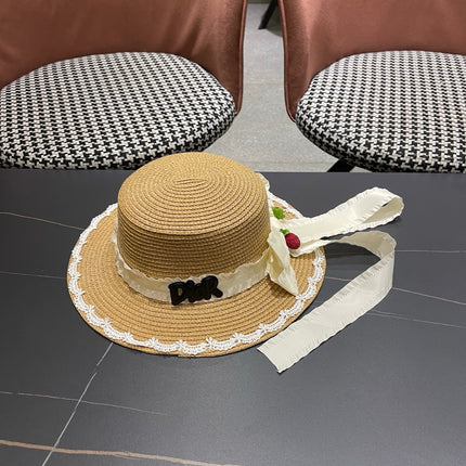 DIOR 26S LACE TRIM STRAW SUN HAT STYLE 197