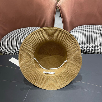 DIOR 26S LACE TRIM STRAW SUN HAT STYLE 197
