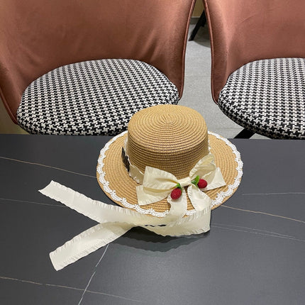 DIOR 26S LACE TRIM STRAW SUN HAT STYLE 197