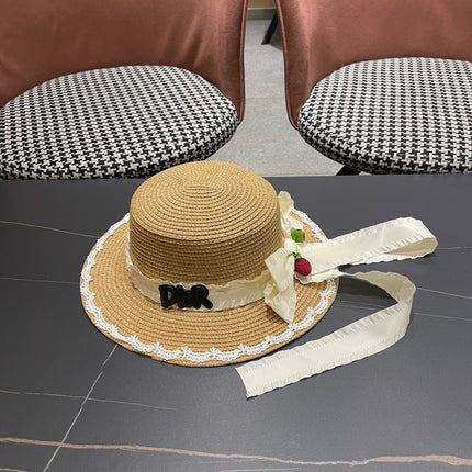 DIOR 26S LACE TRIM STRAW SUN HAT STYLE 197