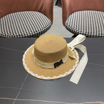 DIOR 26S LACE TRIM STRAW SUN HAT STYLE 197
