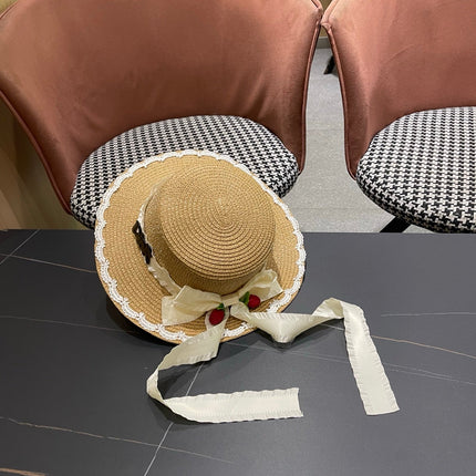 DIOR 26S LACE TRIM STRAW SUN HAT STYLE 197