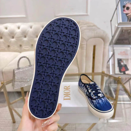 DIOR 26S LOW-TOP SNEAKERS IN BLUE DIOR OBLIQUE CANVAS