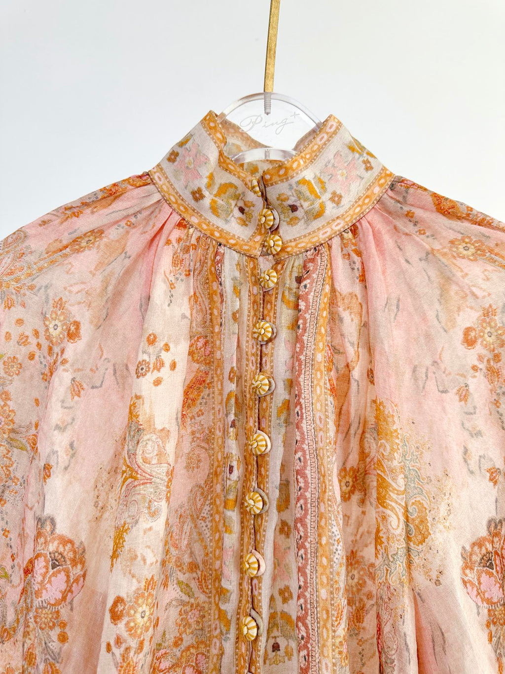 ZIMMERMANN HIGH-NECK FLARE-SLEEVE TOP 270178