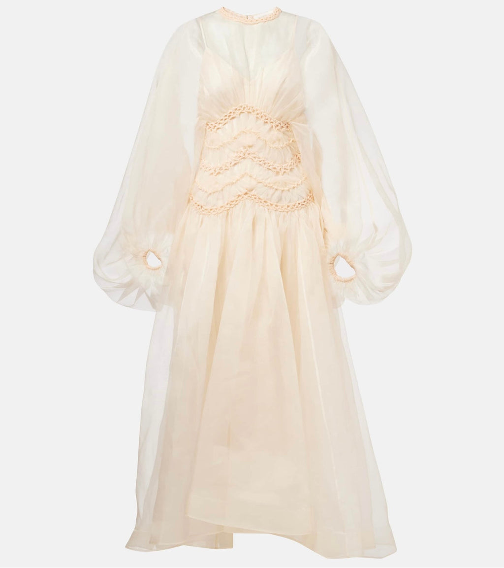 ZIMMERMANN LONG-SLEEVE PUFF-SLEEVE DRESS 270474