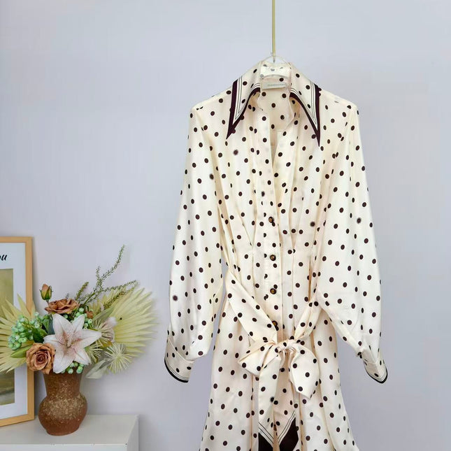 ZIMMERMANN 26S POLKA DOT PLEATED MIDI DRESS STYLE 72