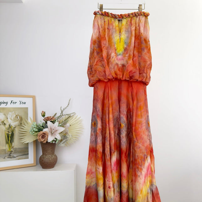 ZIMMERMANN 26S TIE DYE HALTER MAXI DRESS STYLE 249