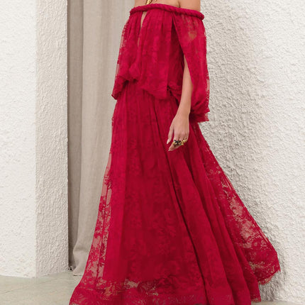 ZIMMERMANN 26S OFF-SHOULDER LACE MAXI DRESS 322