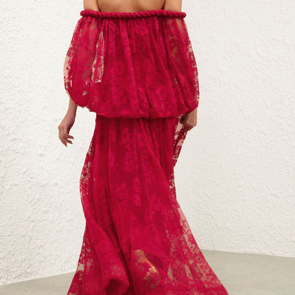 ZIMMERMANN 26S OFF-SHOULDER LACE MAXI DRESS 322