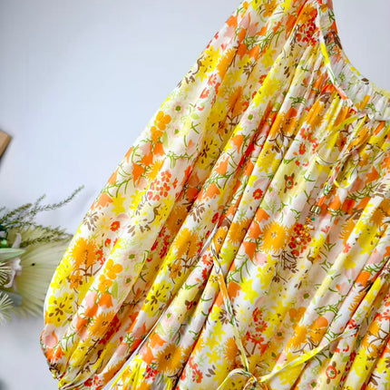 ZIMMERMANN 26S DRAWSTRING FLORAL MIDI DRESS 284