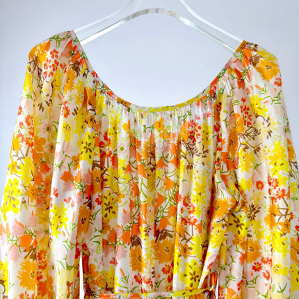 ZIMMERMANN 26S DRAWSTRING FLORAL MIDI DRESS 284