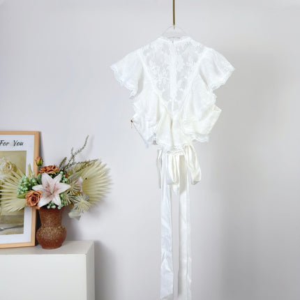 ZIMMERMANN 26S LACE RUFFLE BLOUSE 236