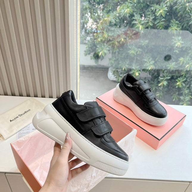ACNE STUDIO SNEAKER IN BLACK LAMBSKIN