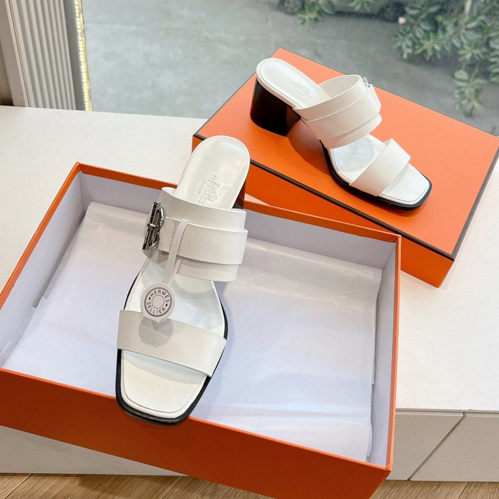KUTE 60 SANDAL IN WHITE CALFSKIN