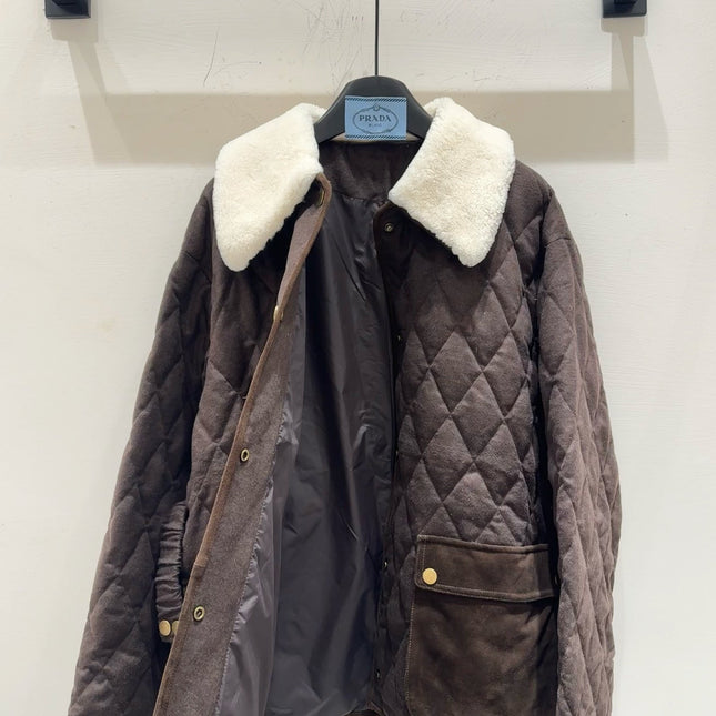 PRADA 25S WOOL SHEEPSKIN COAT 244