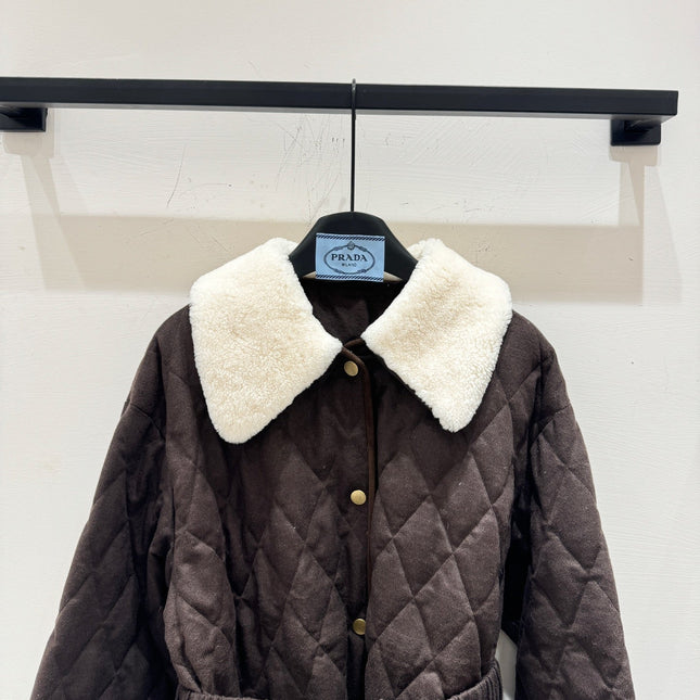 PRADA 25S WOOL SHEEPSKIN COAT 244