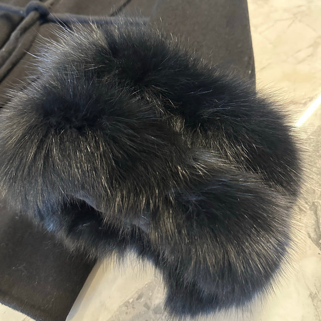 MAX MARA 25S CASHMERE COAT WITH FOX FUR TRIM 203