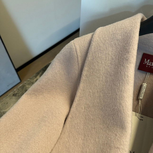 MAX MARA 25S CASHMERE COAT WITH FOX FUR TRIM 205
