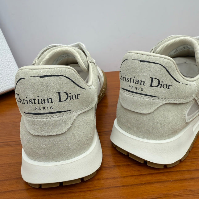 DIOR 26S SNEAKERS IN WHITE AND GRAY SUEDE AND FABRIC