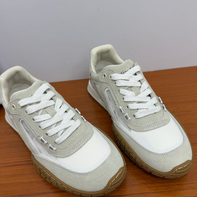 DIOR 26S SNEAKERS IN WHITE AND GRAY SUEDE AND FABRIC