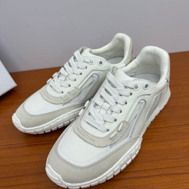 DIOR 26S SNEAKERS IN WHITE AND LIGHT GRAY SUEDE AND CALFSKIN
