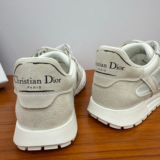 DIOR 26S SNEAKERS IN WHITE AND LIGHT GRAY SUEDE AND CALFSKIN