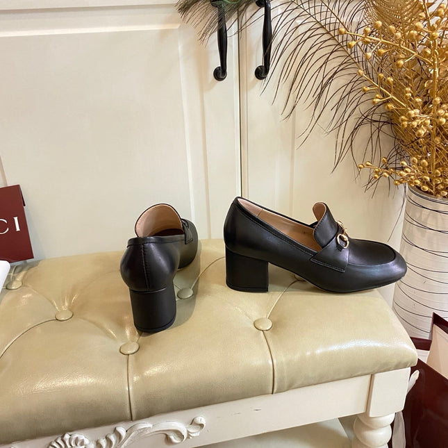 GUCCI 26S HORSEBIT LOAFERS 55 MM IN BLACK SMOOTH CALFSKIN